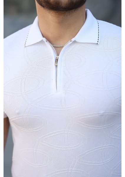 Erkek Viskon Kumaş Polo Yaka Desenli Tişört modelleri