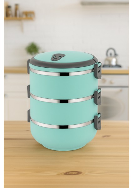 3 Katlı Sızdırmaz Yemek Termosu Sefer Tası 1,8 Lt