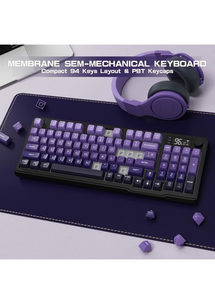 Freewolf M96 2.4g Bt5.0 Çift Bağlantılı Tft LED Ekranlı Reinbow Gaming Oyuncu Klavye