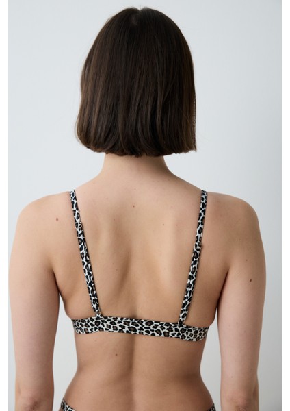 Saten Leopard Üçgen Çok Renkli Sütyen
