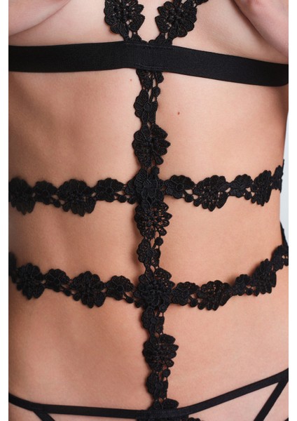 Siyah Olea Cut Out Detaylı Balensiz Body