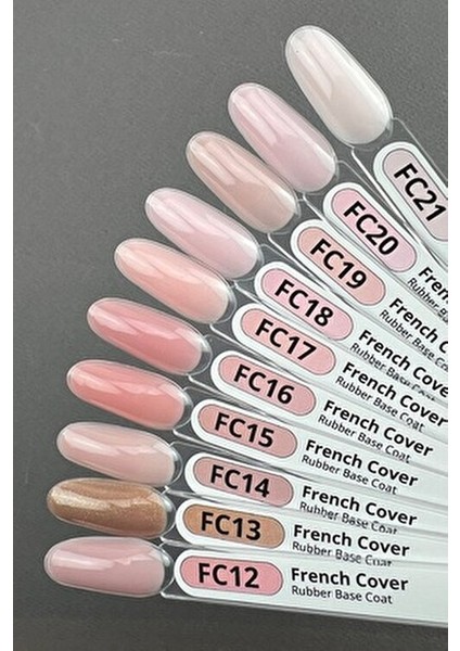 French Cover Rubber Base Coat 10 ml Şeftali Renk Geliştirilmiş Formül modelleri