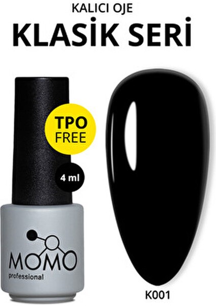 Kalıcı Oje K001 Siyah 4 ml Tüm Tırnak Tiplerine Uygun Uzun Süreli Renk indirimleri