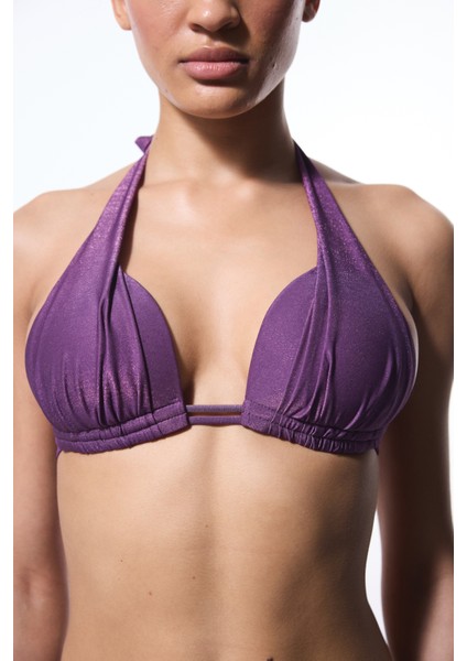 Mor Flora Cup Push Up Bikini Üstü