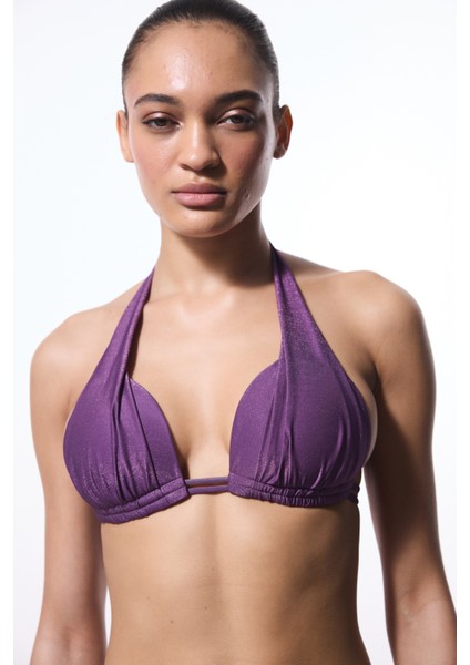 Mor Flora Cup Push Up Bikini Üstü