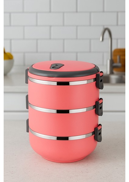 3 Katlı Sızdırmaz Yemek Termosu Sefer Tası 1,8 Lt