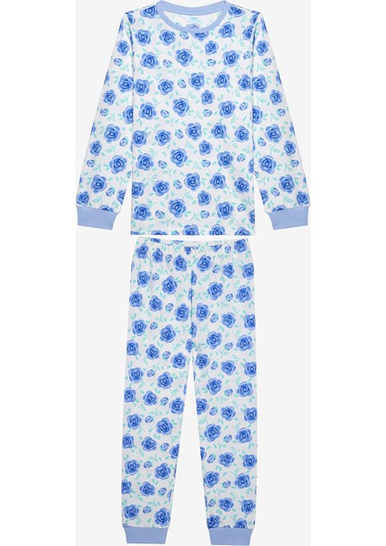 Kız Çocuk Blue Roses 2li Çok Renkli Pijama Takımı modelleri