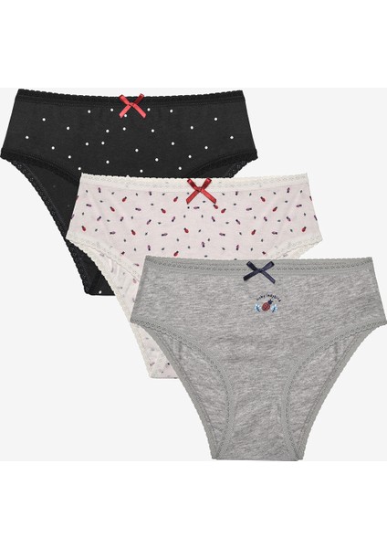 Karışık Renkli Kız Çocuk Uğur Böceği 3'lü Külot