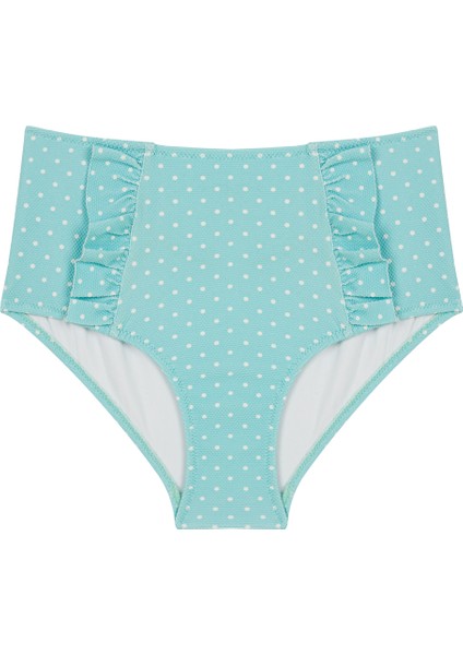 Mint Yeşili Nora High Ruffle Bikini Altı