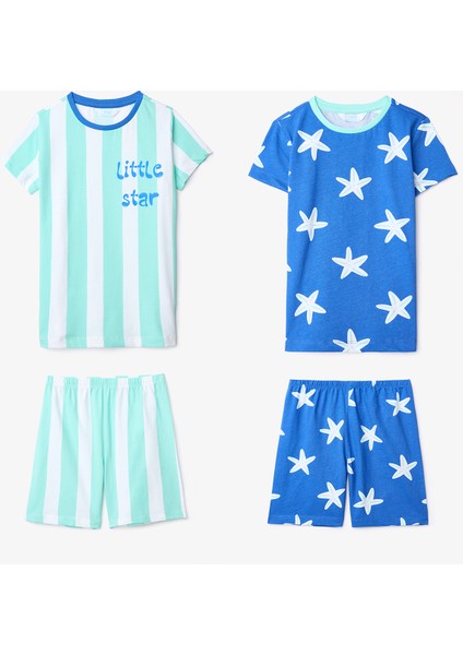 Erkek Çocuk Little Star 2li Çok Renkli Pijama Takımı