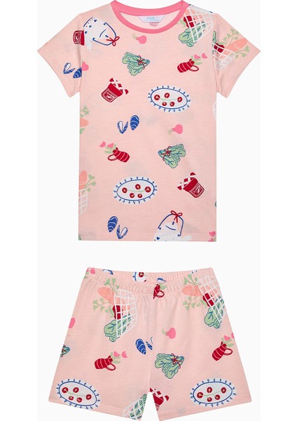 Kız Çocuk Local Pamuklu Çok Renkli 2li Pijama Takımı