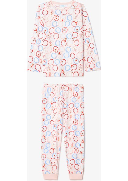 Kız Çocuk Dancer Baskılı Pamuklu Uzun Kollu 2'li Pijama Takımı modelleri