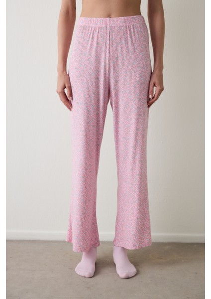 Açık Pembe Not Today Çiçekli Pijama Altı