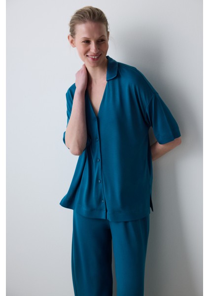 Aging Collagen Gömlekli Kapri Pijama Takımı