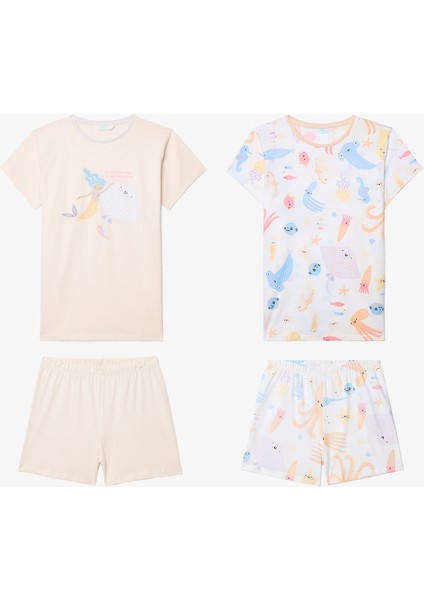 Kız Çocuk Underwater Pamuklu 2li Pijama Takımı