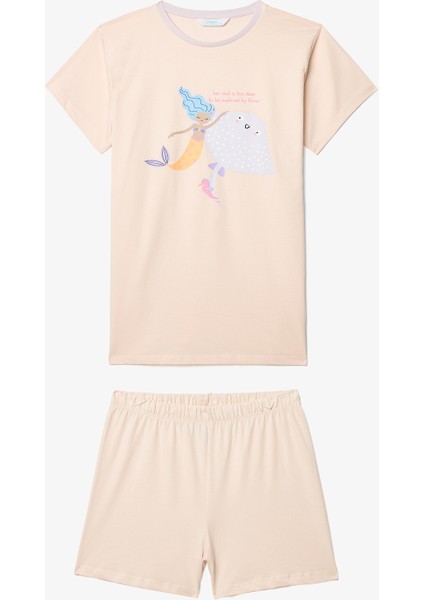 Kız Çocuk Underwater Pamuklu 2li Pijama Takımı