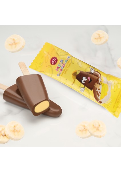Dondurma Çubuğunda Muz Krema Dolgulu Sütlü Çikolata 30g Display Kutu (15x30g) Glutensiz fiyatları