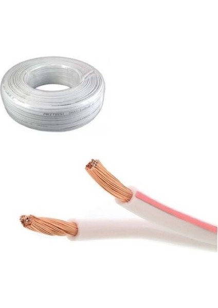 H05VV-F 2x0.75 ,kesit 0.75MM² 2-Damar/çok Telli 1mt Kırmızı-Beyaz Ttr Kablo