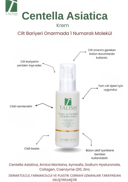 Onarıcı ve Yenileyici Cilt Bakım Kremi – Centella Asiatica, Hyaluronik Asit, Kolajen, Q10 fiyatları