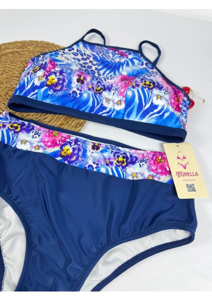 Kadın Şık Etnik Desenli Crop Bikini Takımı fiyatları
