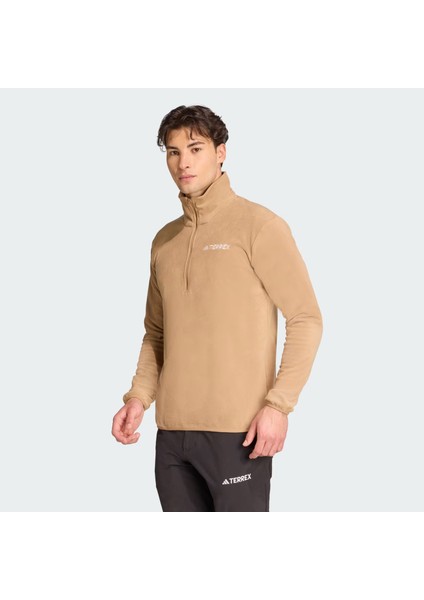 Multi Essentials 1-2 Zip Fleece Erkek Kahverengi Yürüyüş Polar.-