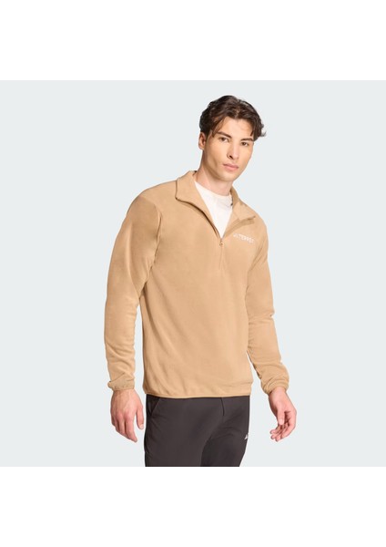 Multi Essentials 1-2 Zip Fleece Erkek Kahverengi Yürüyüş Polar.- modelleri