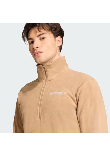 Multi Essentials 1-2 Zip Fleece Erkek Kahverengi Yürüyüş Polar.-