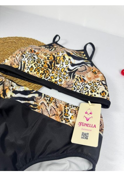 Kadın Şık Etnik Desenli Crop Bikini Takımı fiyatları