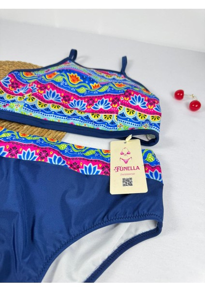 Kadın Crop Şık Etnik Desenli Bikini Takımı modelleri
