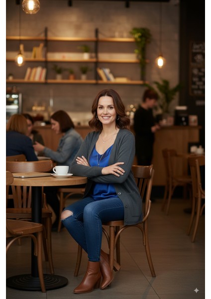 Kadın Kışlık Yünlü Örme Anne Hırka V Yaka Elmas Taşı Motifli Çift Cepli Düğmeli Likralı fırsatları