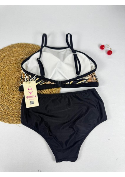 Kadın Şık Etnik Desenli Crop Bikini Takımı fırsatları