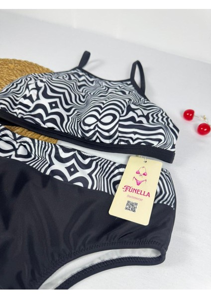 Kadın Şık Etnik Desenli Crop Bikini Takımı fiyatları