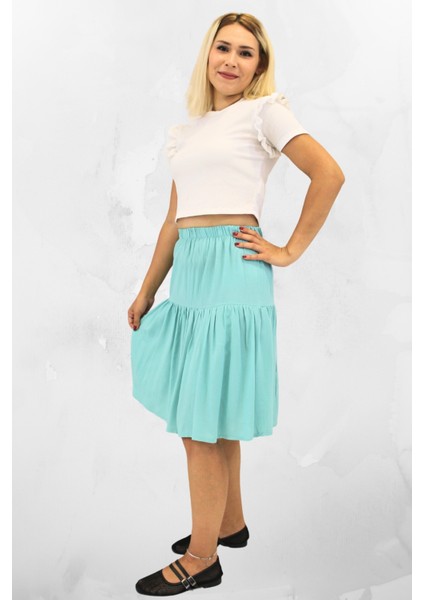 Viskon Kumaş Midi Boy Kadın Şort Etek fiyatları