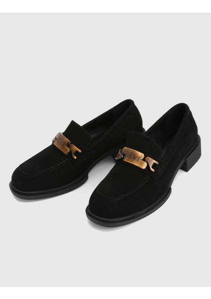 Sementa Hakiki Süet Deri Siyah Kadın Loafer fiyatları