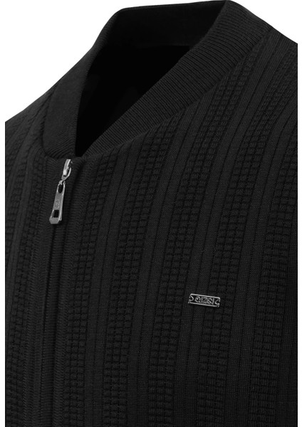 Erkek Astarlı Triko Mevsimlik Mont Hakim Yaka Çelik Örgü Desenli Klasik Kalıp - 5209T modelleri