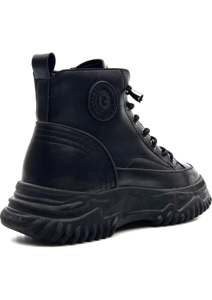 25K310-13 Kadın Kaymaz Taban Günlük Fermuarlı Bilekli Bot Siyah fırsatları