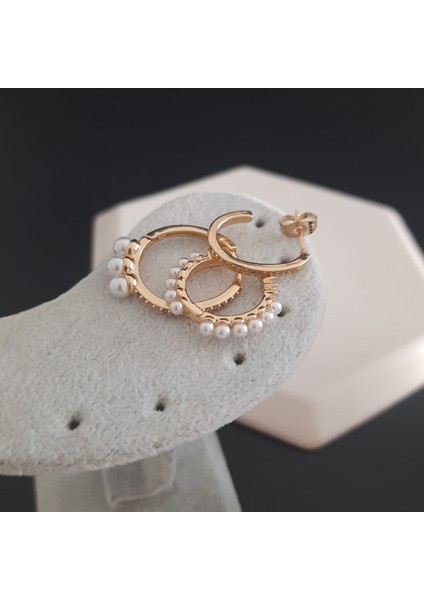 Vip Halka Küpe 3'lü Taşlı ve Inci Detaylı Set fiyatları