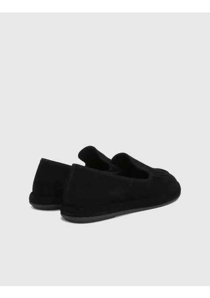 Vili Hakiki Süet Deri Siyah Kadın Loafer fırsatları