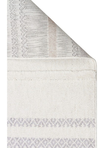 Terazzo TRZ 07 Beyaz - Hav Toz Vermez Etnik Desenli İskandinav Salon Halısı