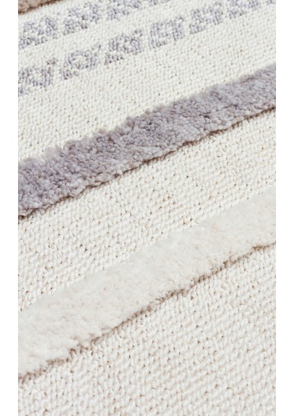 Terazzo TRZ 07 Beyaz - Hav Toz Vermez Etnik Desenli İskandinav Salon Halısı modelleri