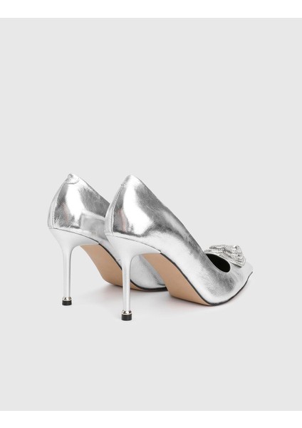 Anessa Hakiki Rugan Deri Gümüş Kadın Topuklu Ayakkabı fırsatları