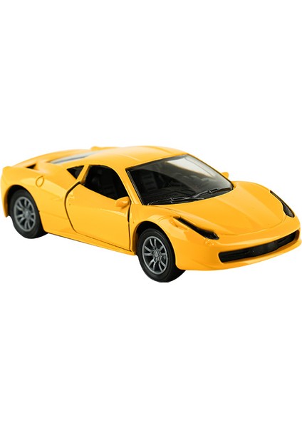 Die Cast Sesli ve Işıklı Çek Bırak Sarı Spor Araba