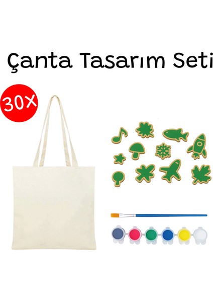 30'lu Çanta Tasarım Etkinlik Seti - Sınıf Etkinlik/aktivite - Baskı Kalıplı!