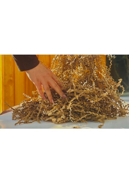Kahverengi Kraft 50 gr Kırpık Kağıt, Z Zigzag, Süs Hediye Kutu Dolgu Kağıt Kırpık Kutu Içi Süsleme