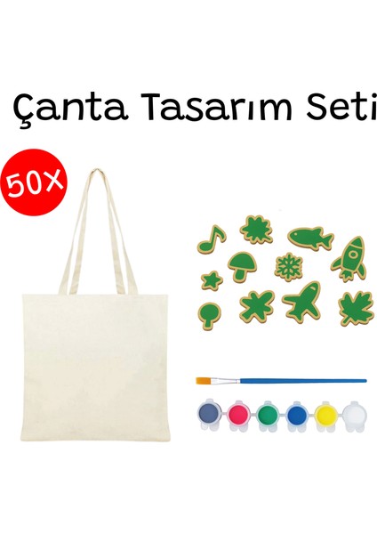 50'li Çanta Tasarım Etkinlik Seti - Sınıf Etkinlik/aktivite - Baskı Kalıplı!