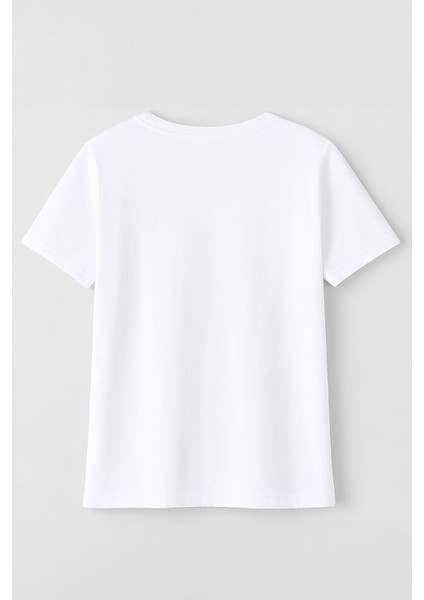 Kadın Bisiklet Yaka Baskılı Siyah T-Shirt modelleri