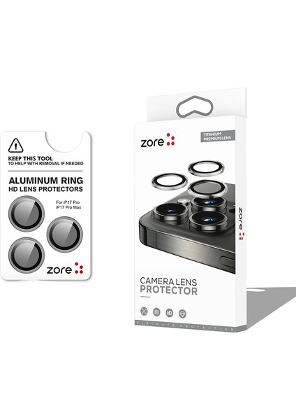 Apple iPhone 17 Pro Uyumlu Premium Safir Parmak Izi Bırakmayan Anti-Reflective Cl-12 Kamera Lens Koruyucu