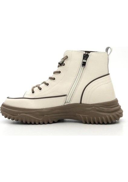 25K310-13 Kadın Kaymaz Taban Günlük Fermuarlı Bilekli Bot Bej modelleri