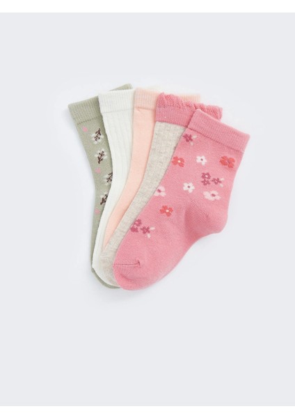 Lcw Baby Pembe Baskılı Kız Bebek Soket Çorap 5'li fiyatları