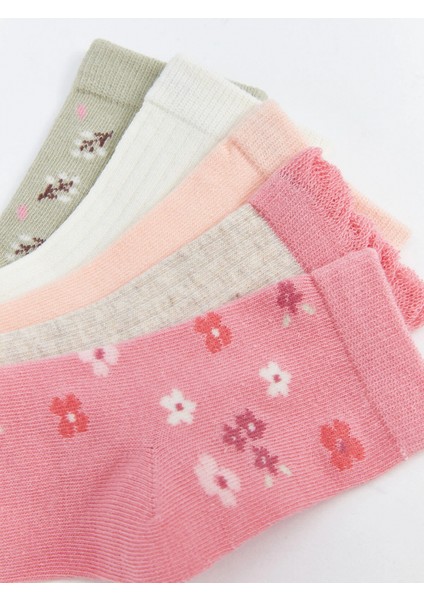 Lcw Baby Pembe Baskılı Kız Bebek Soket Çorap 5'li modelleri